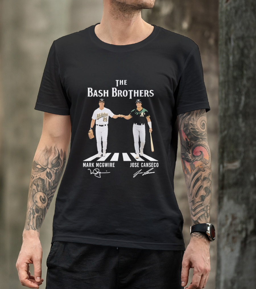 The Bash Brothers Mark McGwire Jose Canseco Oakland Athletics Abbey Road T-Shirt