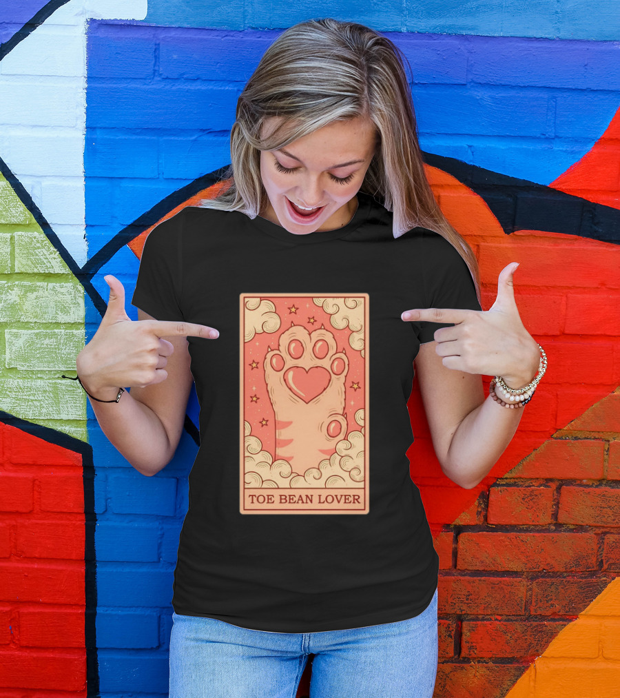 Toe Bean Lover Cat Paw Heart And Stars Whimsical T-Shirt