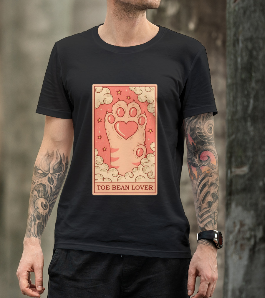 Toe Bean Lover Cat Paw Heart And Stars Whimsical T-Shirt