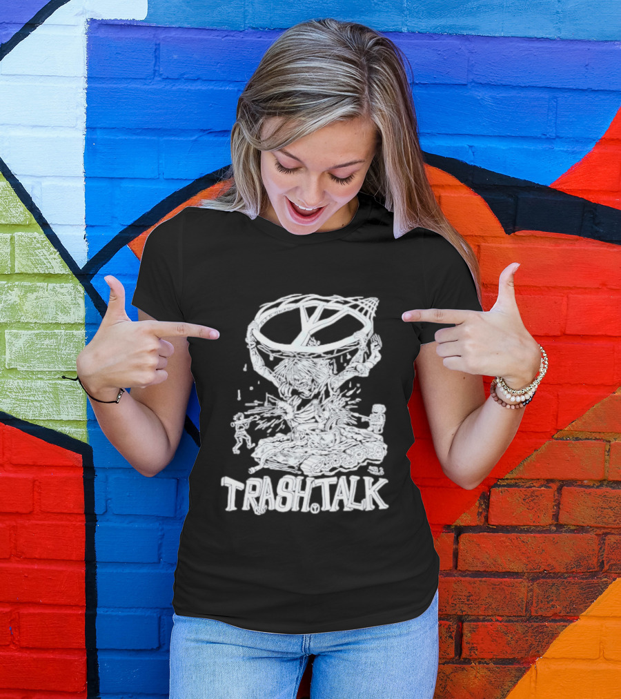 Trash Talk Tank War Hardcore Punk Skater And Tank Collision T-Shirt