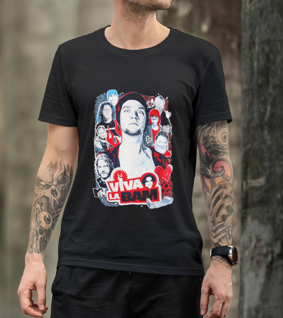Viva La Bam MTV Jackass Cast Collage Reality TV Series T-Shirt