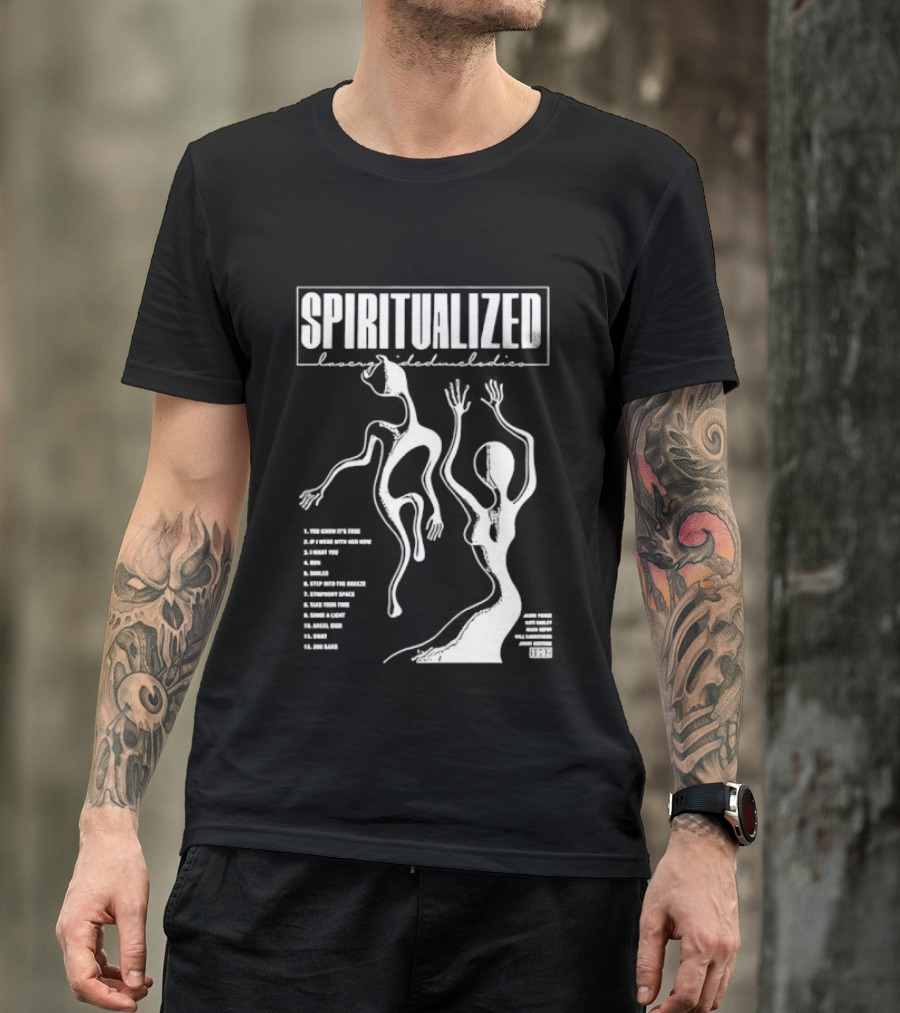 Spiritualized Lazer Guided Melodies 1992 Minimalist Music Tracklist T-Shirt