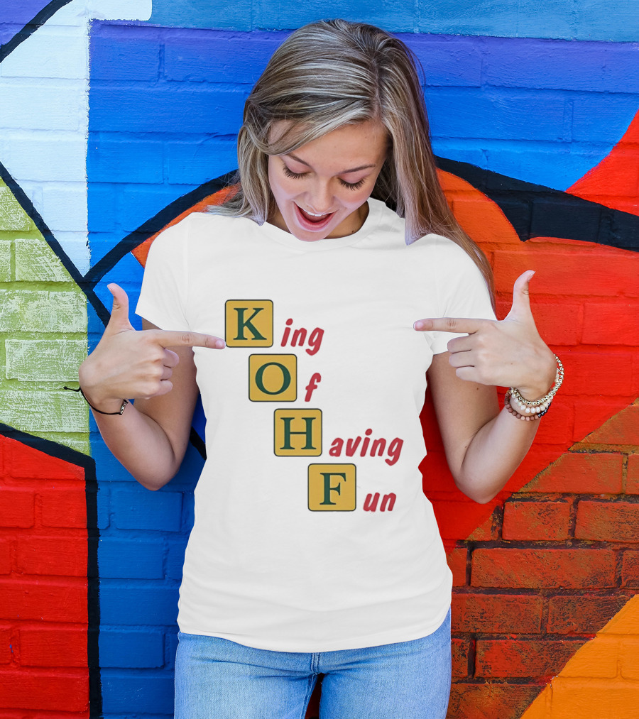 King Of Having Fun KOHF Acrostic Blocks T-Shirt