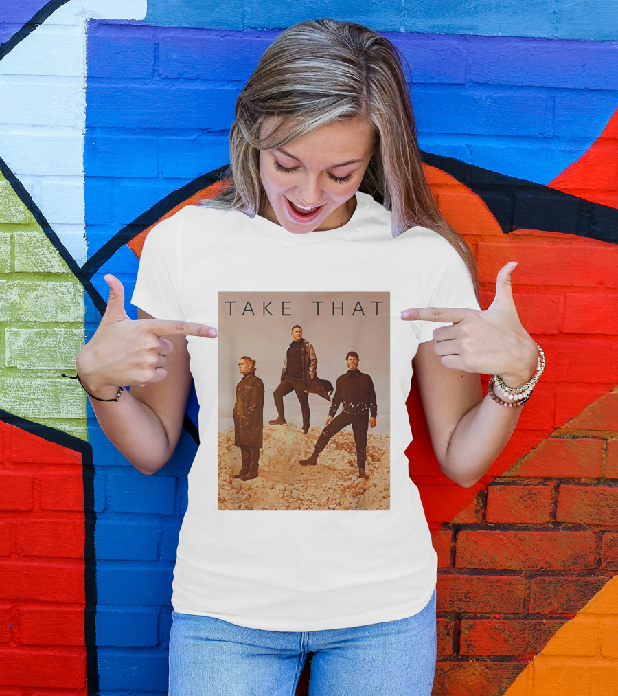 Take That Band Members Standing On Rocky Terrain T-Shirt