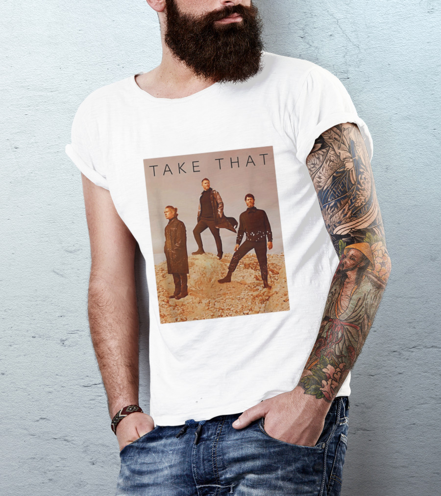 Take That Band Members Standing On Rocky Terrain T-Shirt