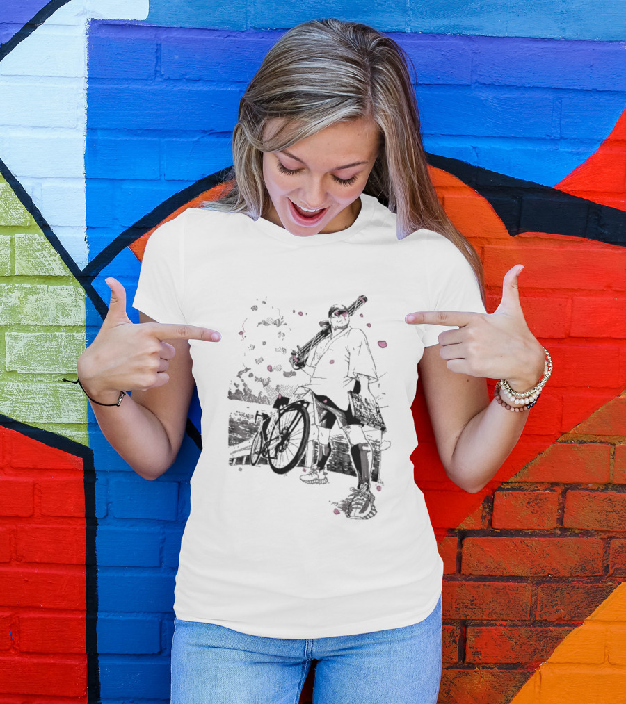 Ten O Majin Obama Henro Run Samurai Bicycle Adventure T-Shirt