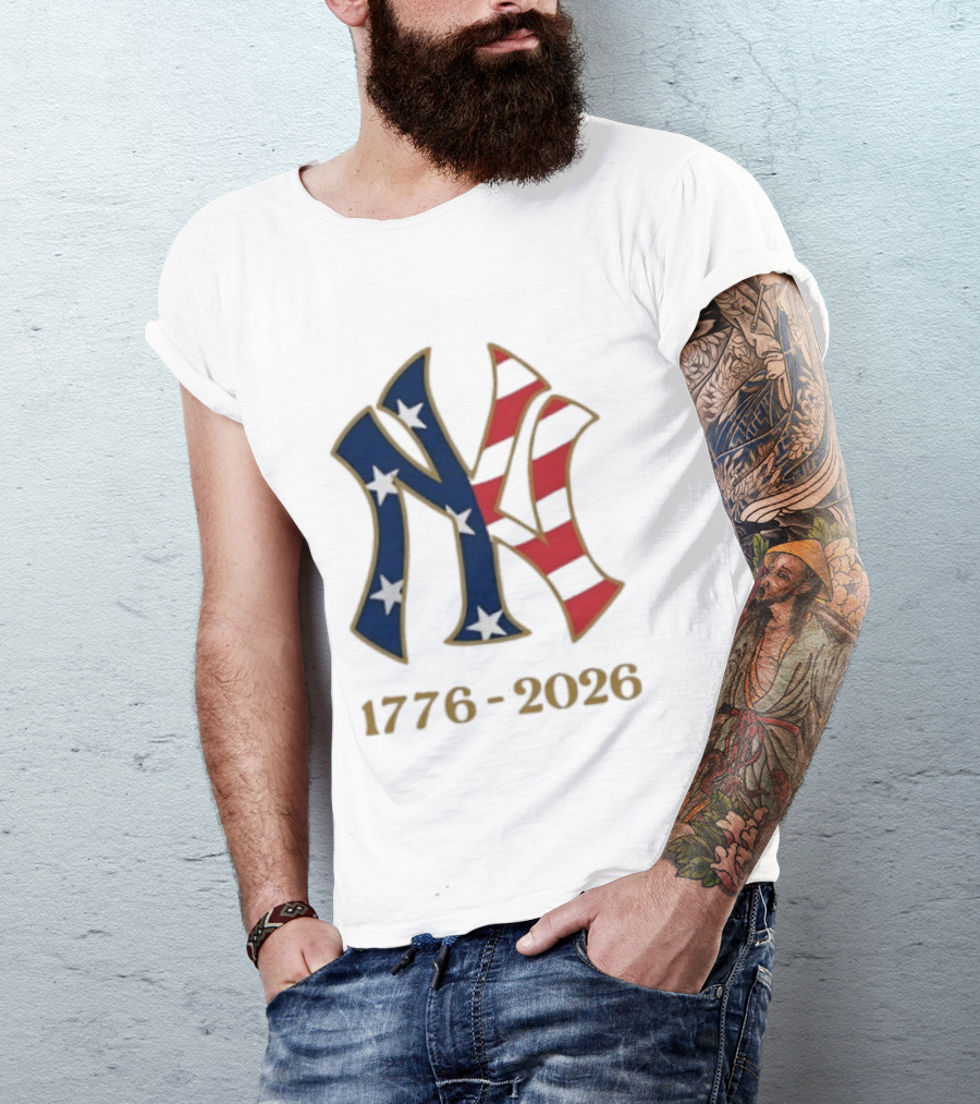 New York Yankees 1776 2026 250th Fourth Of July MLB Stars And Stripes T-Shirt