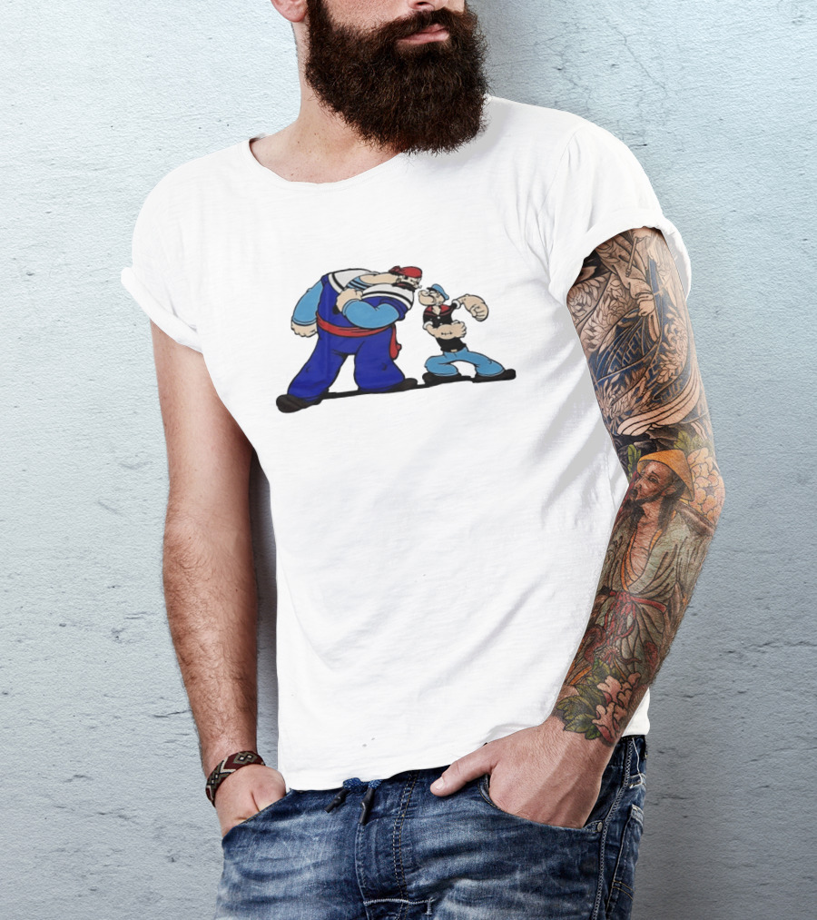Popeye Vs Sindbad Epic Showdown Classic Cartoon Battle T-Shirt