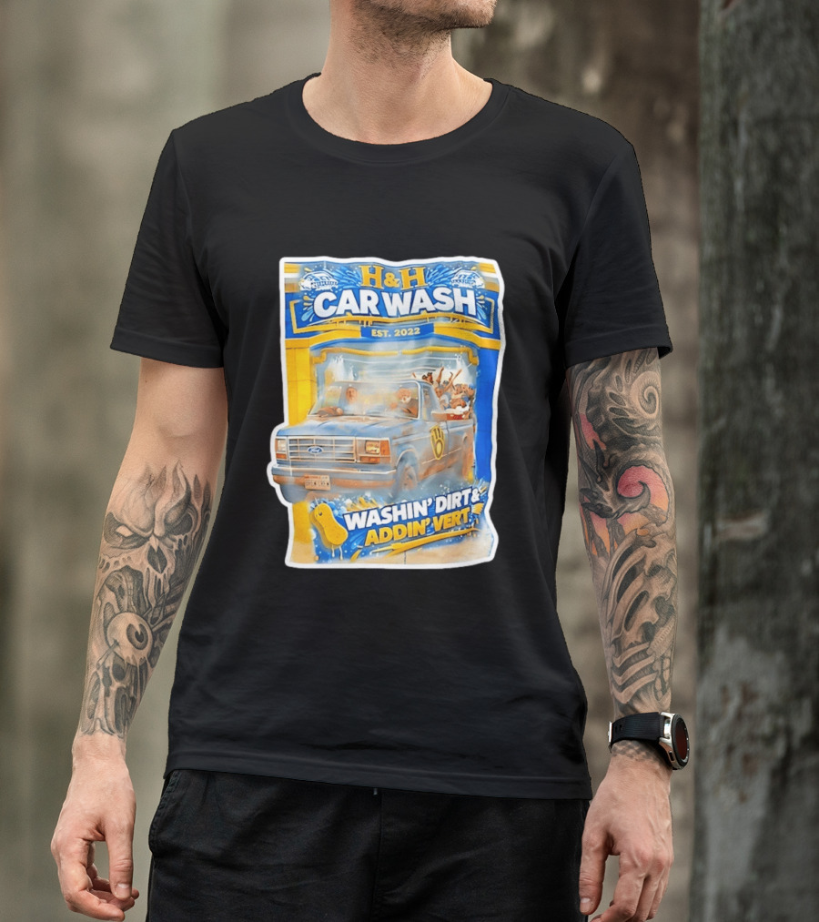 H And H Car Wash Washin' Dirt And Addin' Vert Milwaukee Brewers Est. 2022 T-Shirt