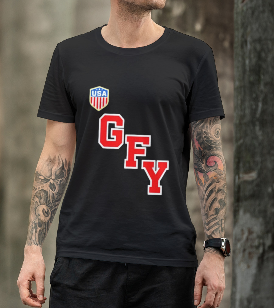 GFY USA Team Red Lettering And Shield T-Shirt