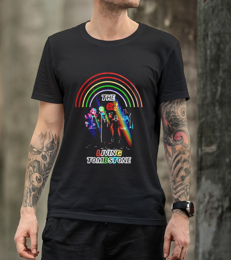 The Living Tombstone Neon Rainbow Characters T-Shirt