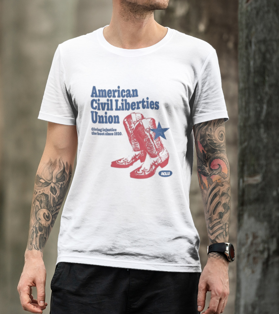 American Civil Liberties Union Cowboy Boots ACLU Star T-Shirt