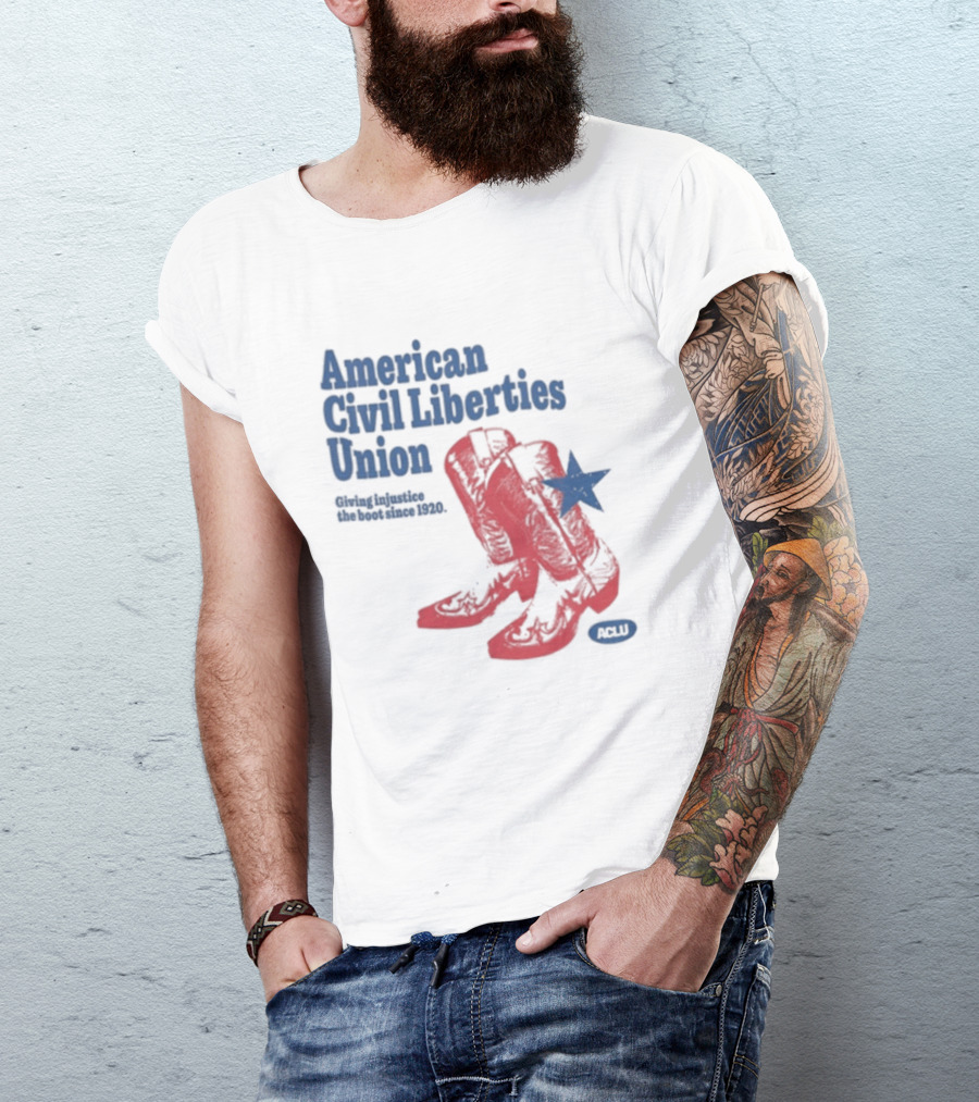 American Civil Liberties Union Cowboy Boots ACLU Star T-Shirt