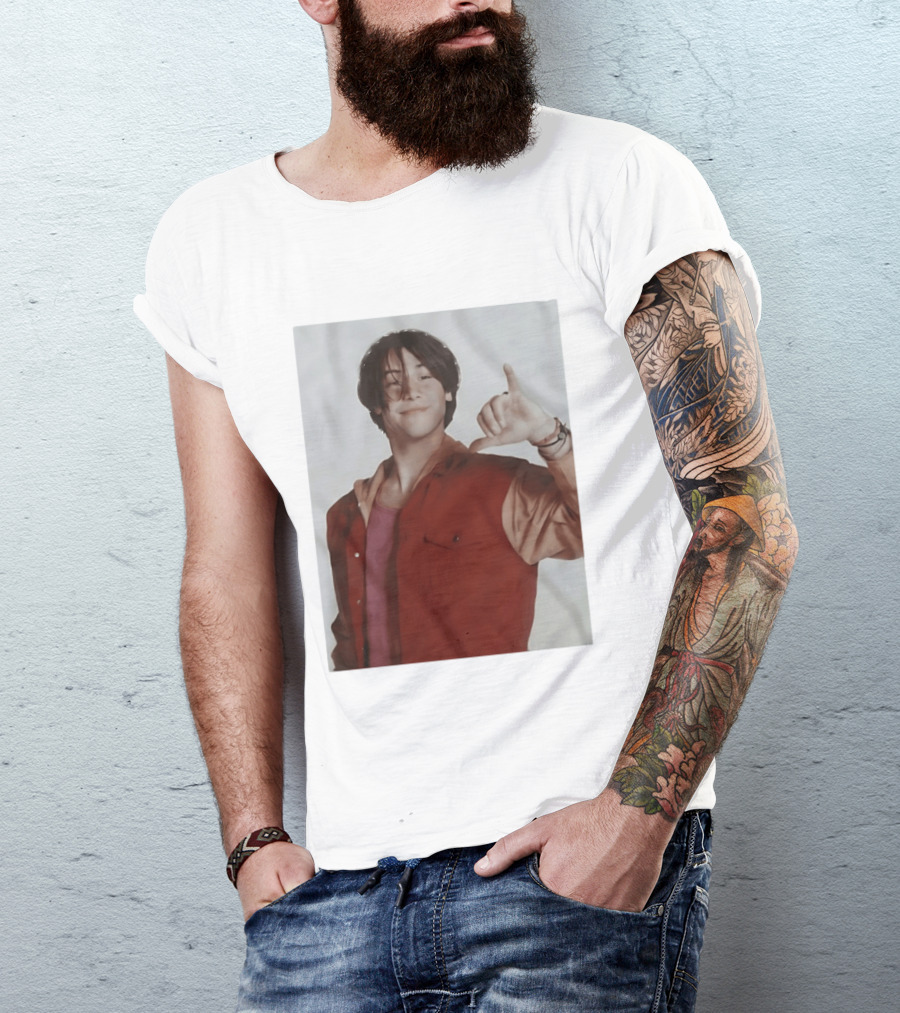 Keanu Reeves Hang Loose 90s Vintage Style Nostalgia Iconic Gesture T-Shirt