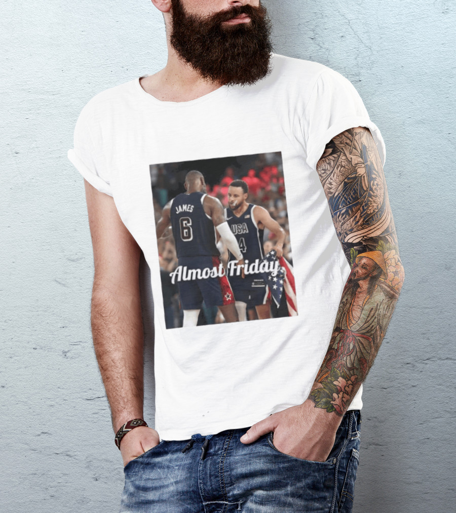 LeBron James Stephen Curry USA Basketball Almost Friday Team Spirit T-Shirt