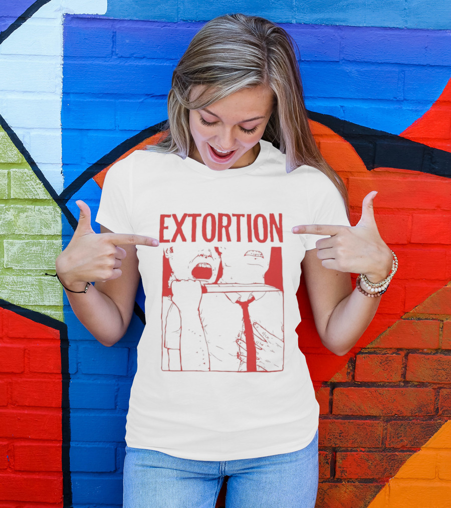 Extortion Throat Slit Dark Horror Red Grunge Aesthetic T-Shirt