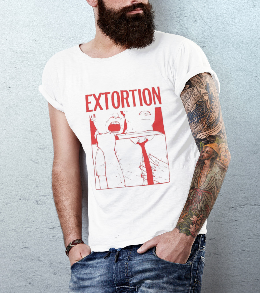 Extortion Throat Slit Dark Horror Red Grunge Aesthetic T-Shirt