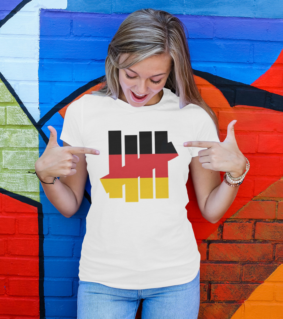 Germany Flag Undefeated Tally Marks Black Red Gold T-Shirt