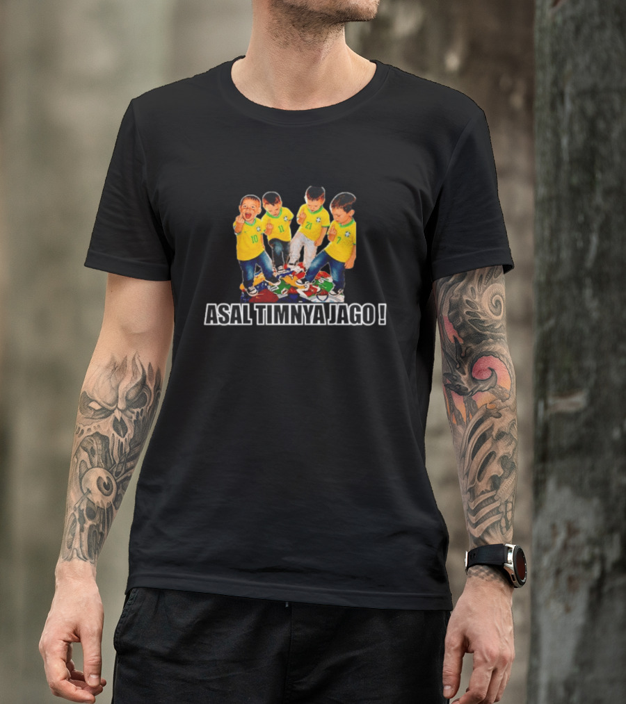 Brazil Football Kids Middle Finger Asal Timnya Jago Soccer Humor T-Shirt