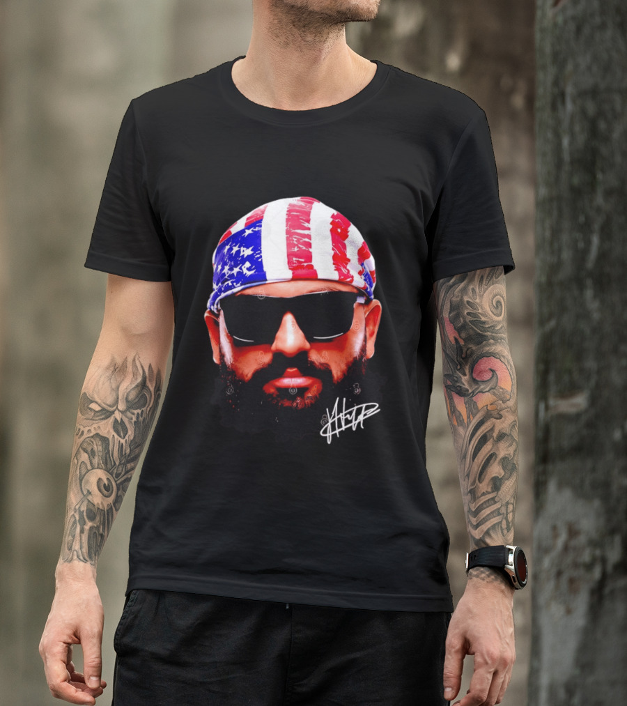 Josh Hokit American Flag Bandana UFC Signature T-Shirt