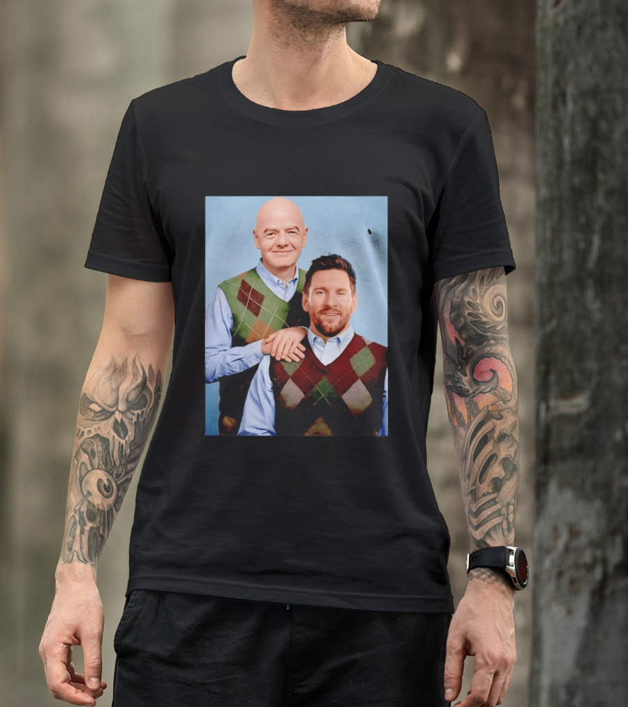 Lionel Messi And Gianni Infantino Step Brothers Movie Style Sweater Vest Image T-Shirt