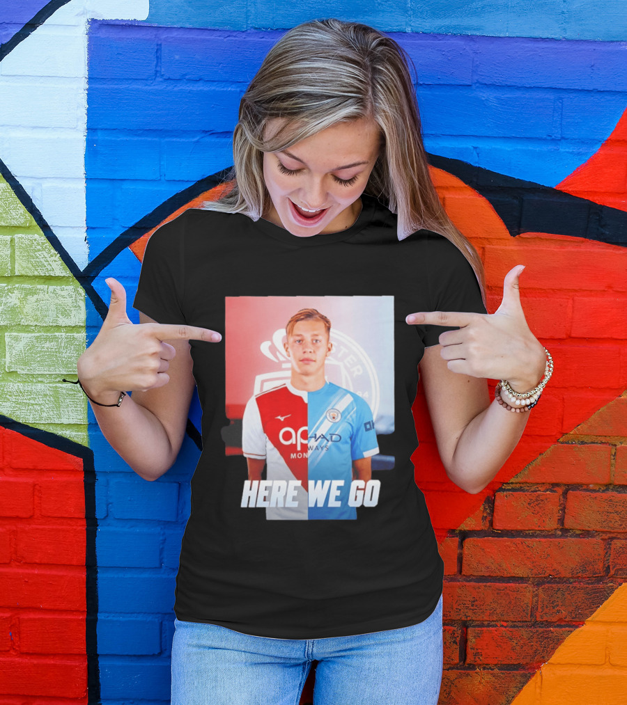 Mathys Detourbet Manchester City AS Monaco Transfer Here We Go T-Shirt