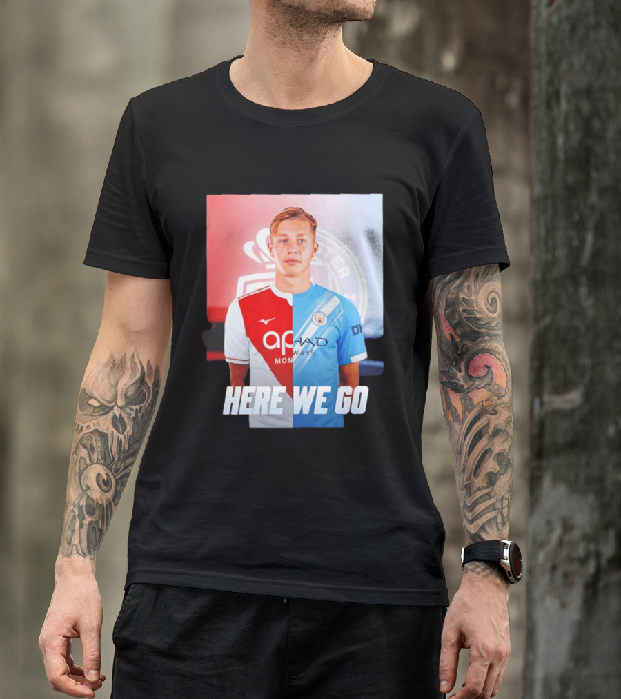 Mathys Detourbet Manchester City AS Monaco Transfer Here We Go T-Shirt