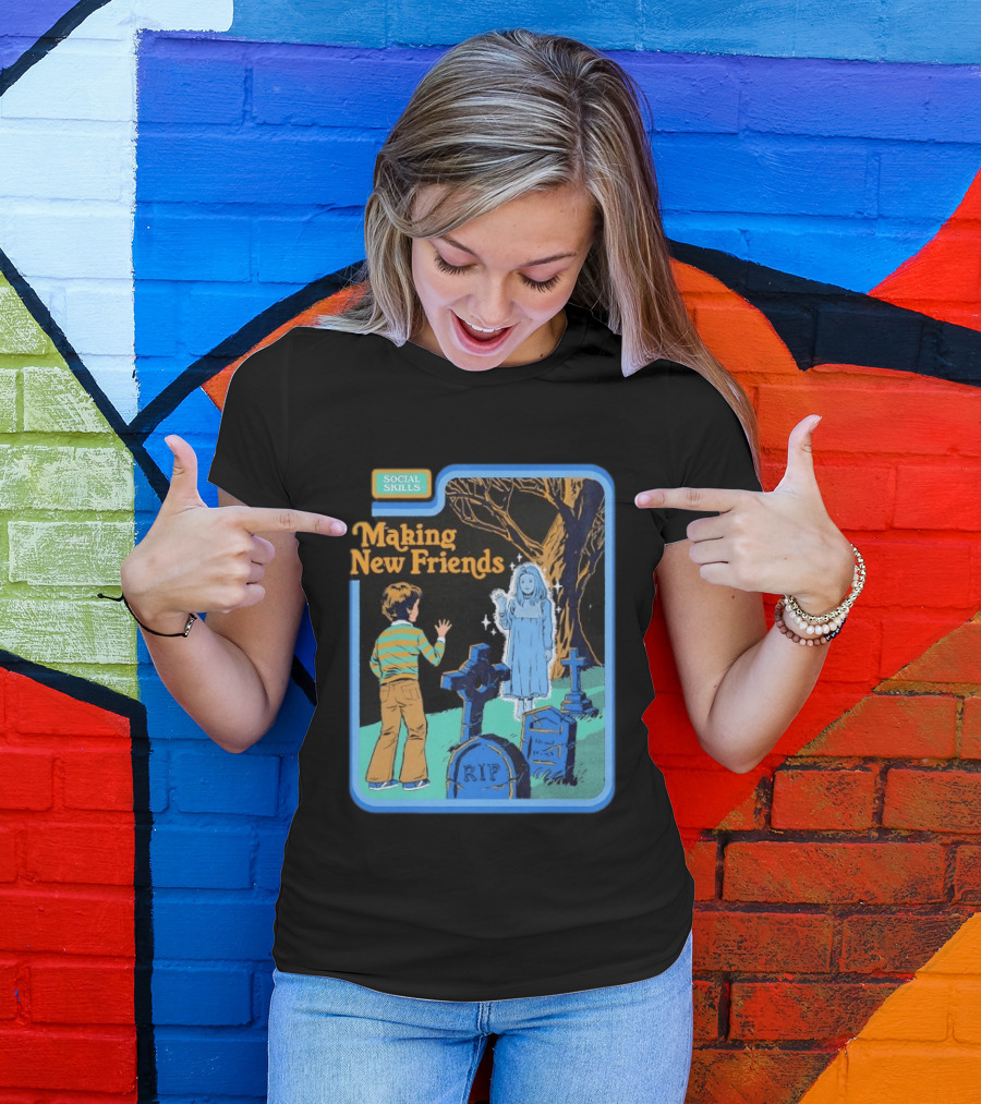 Social Skills Making New Friends Ghost RIP T-Shirt