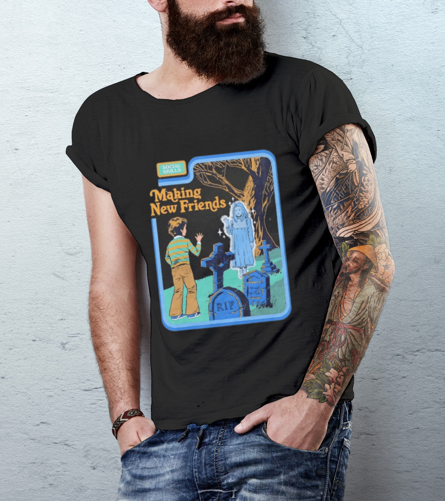 Social Skills Making New Friends Ghost RIP T-Shirt
