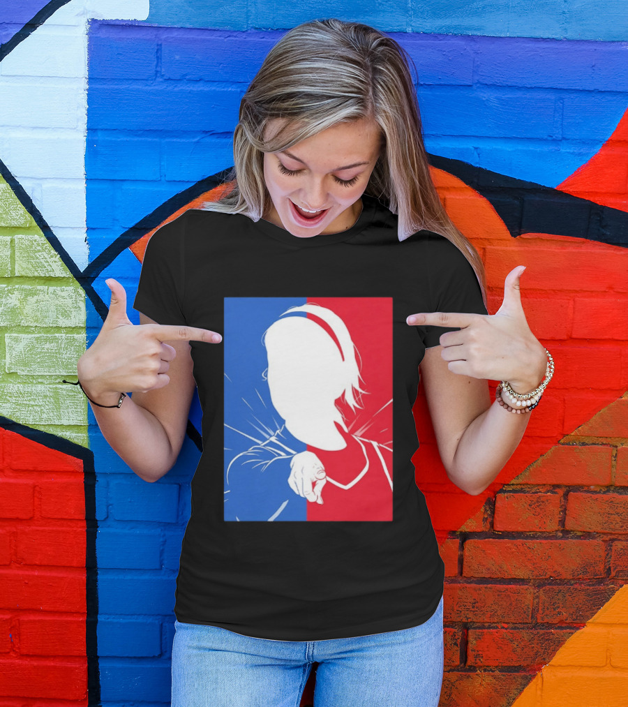 Sophie Cunningham Indiana Fever WNBA Player Silhouette Blue Red T-Shirt