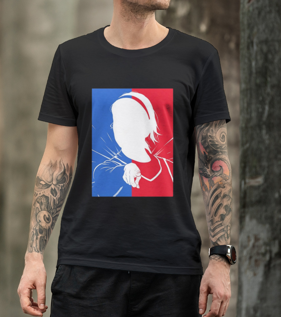 Sophie Cunningham Indiana Fever WNBA Player Silhouette Blue Red T-Shirt