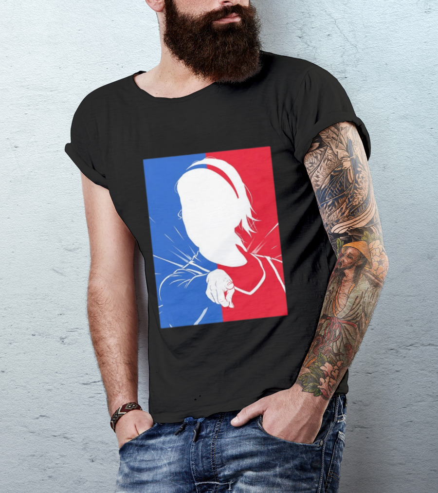 Sophie Cunningham Indiana Fever WNBA Player Silhouette Blue Red T-Shirt