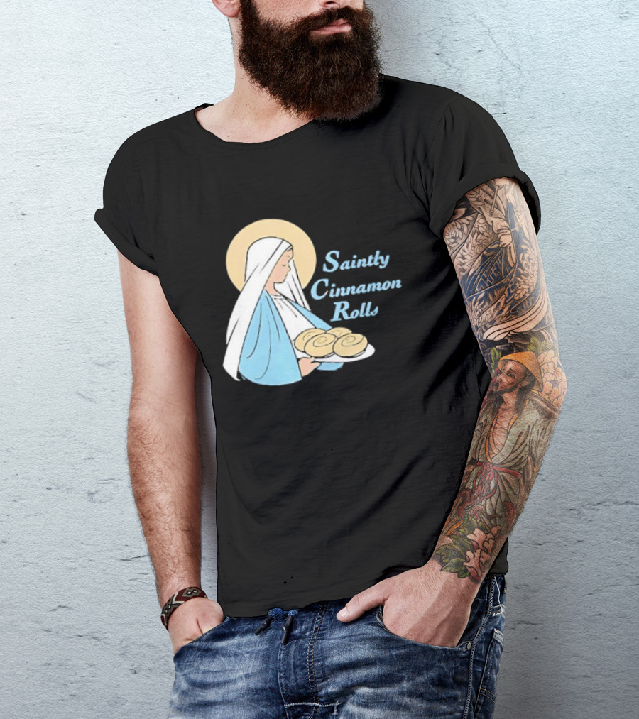 Saintly Cinnamon Roll Angelic Pastry Delight T-Shirt