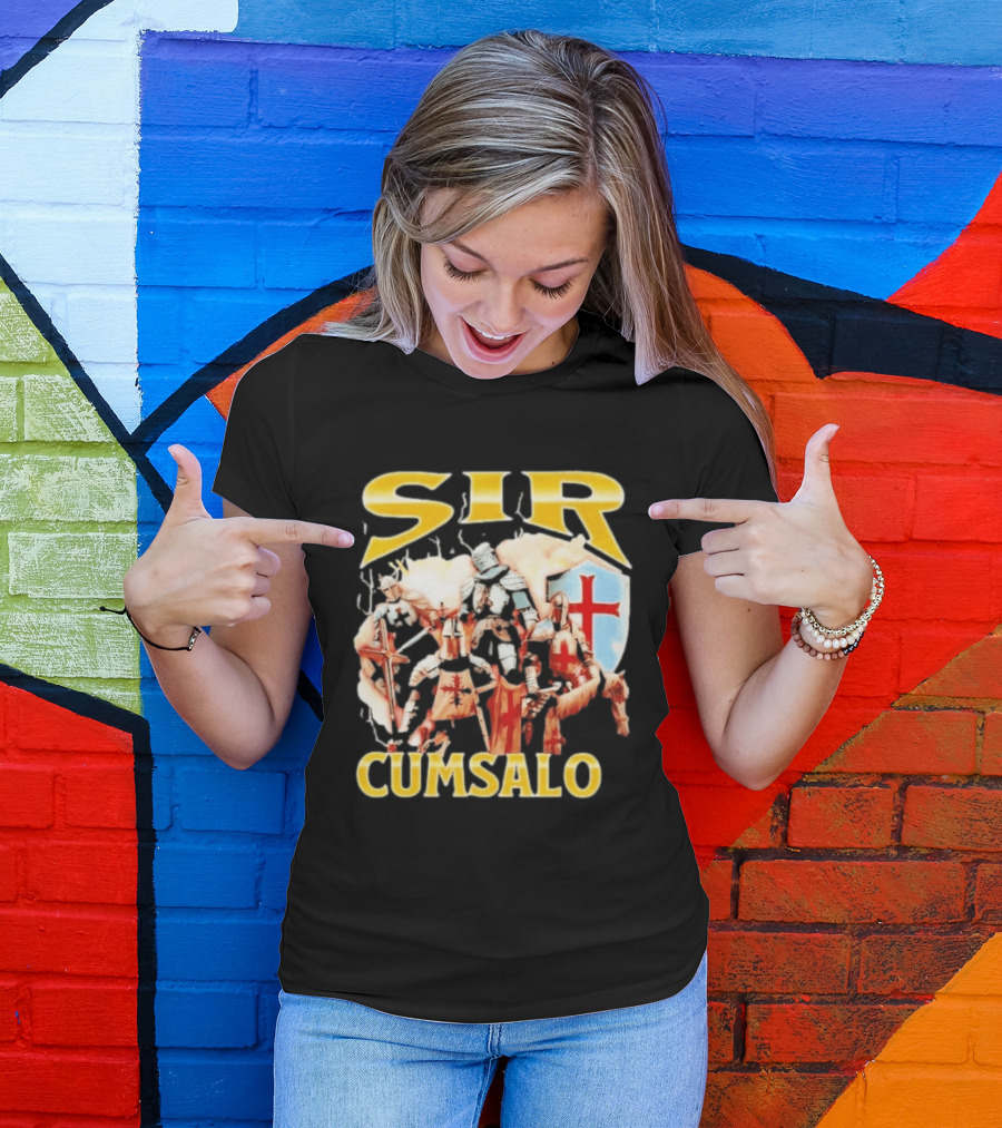 Sir Cumsalo Medieval Crusader Knights With Shield And Cross T-Shirt