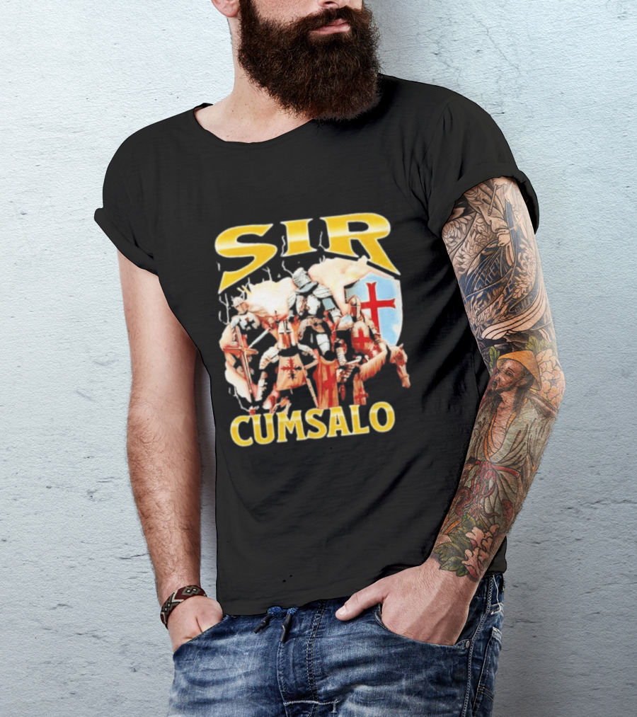 Sir Cumsalo Medieval Crusader Knights With Shield And Cross T-Shirt