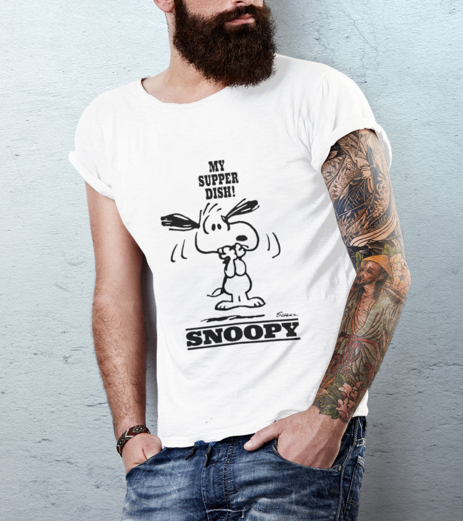Snoopy My Supper Dish Peanuts Charlie Brown T-Shirt