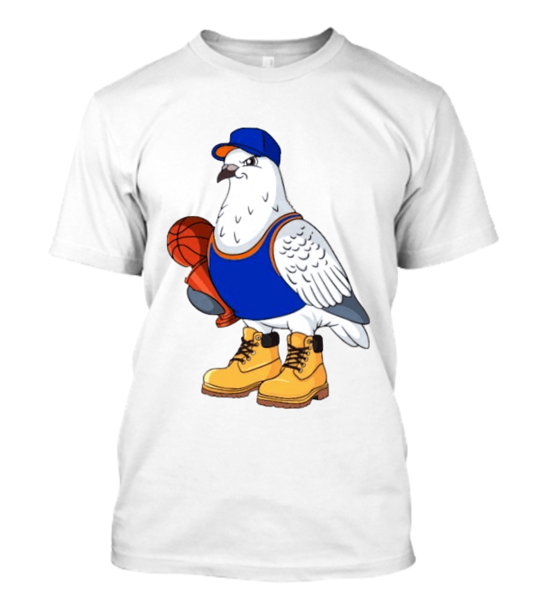 NYC Pigeon New York Forever Basketball Player Cartoon Pigeon In Jersey With Basketball T-Shirt