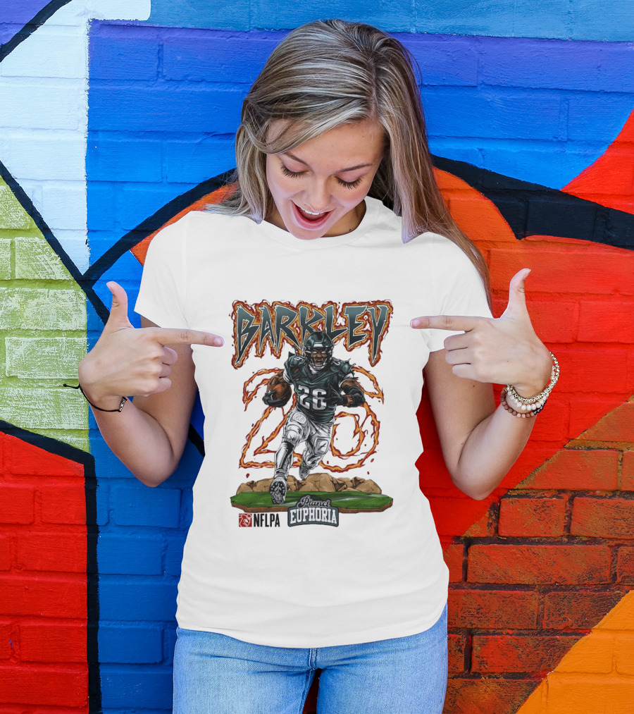 Saquon Barkley Number 26 Planet Euphoria NFLPA Football T-Shirt