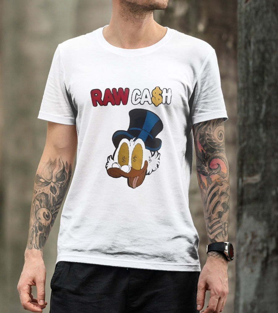 RAW CA$H Duck Eyes Dollar Sign Hat T-Shirt