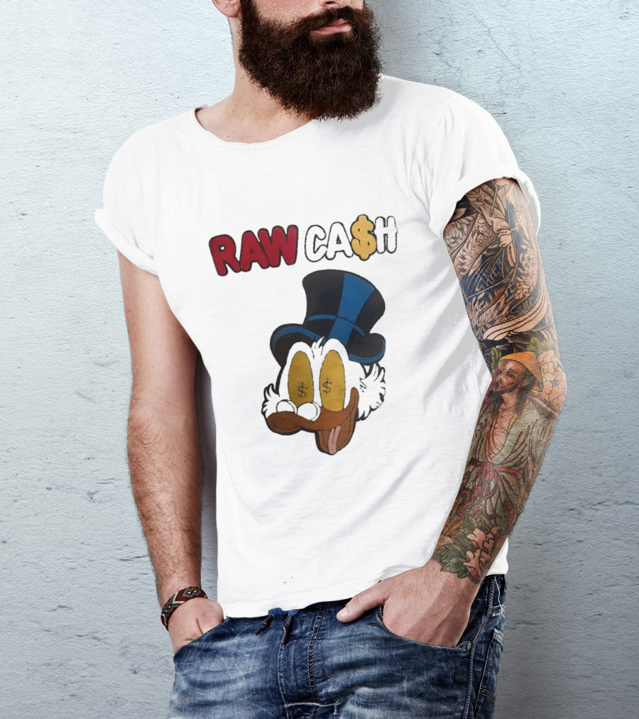 RAW CA$H Duck Eyes Dollar Sign Hat T-Shirt