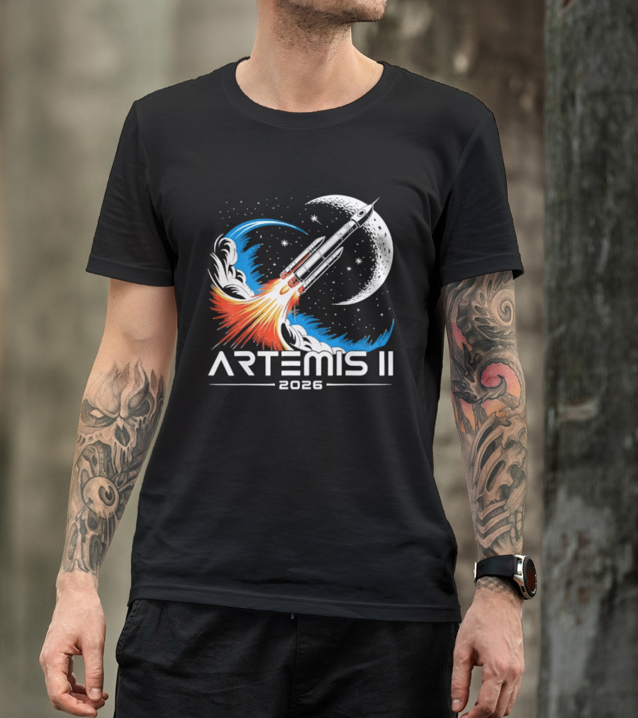 Artemis II 2026 Moon Rocket Space Exploration Launch T-Shirt