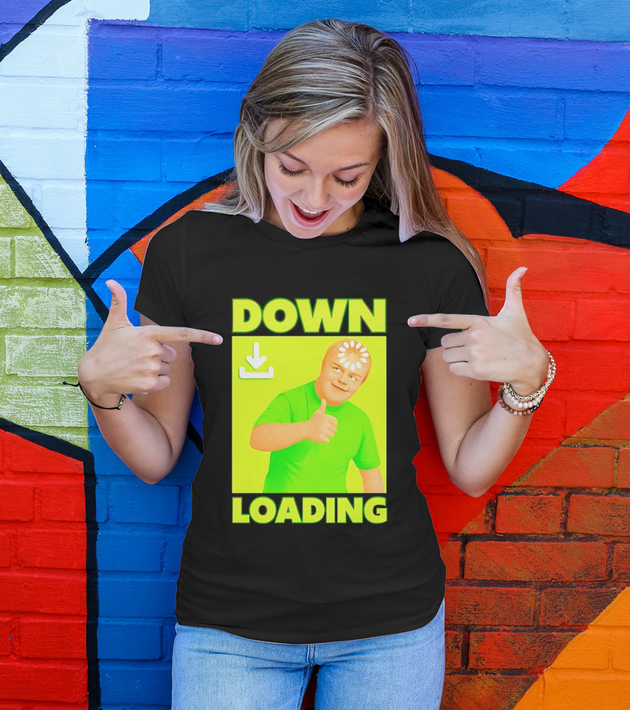 Down Loading Thumbs Up Meme Humorous Internet Guy T-Shirt