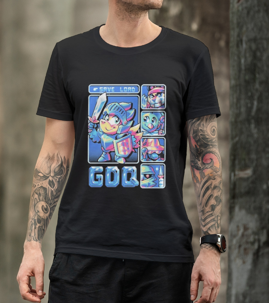 Fangamer GDQ Quick Quest Save Load Knight Adventure Characters T-Shirt