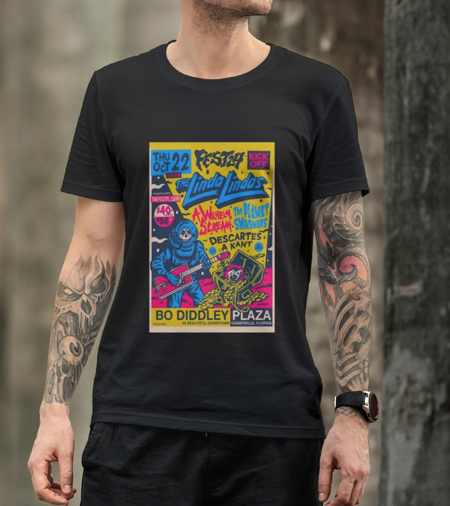 FEST 24 Kick Off 2026 The Linda Lindas Bo Diddley Plaza Gainesville Florida T-Shirt