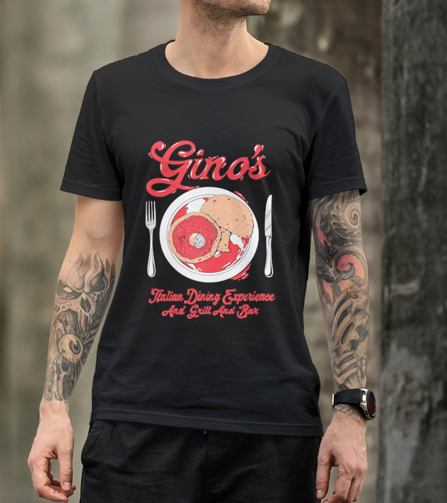 Gino's Italian Dining Experience And Grill And Bar Food Plate T-Shirt