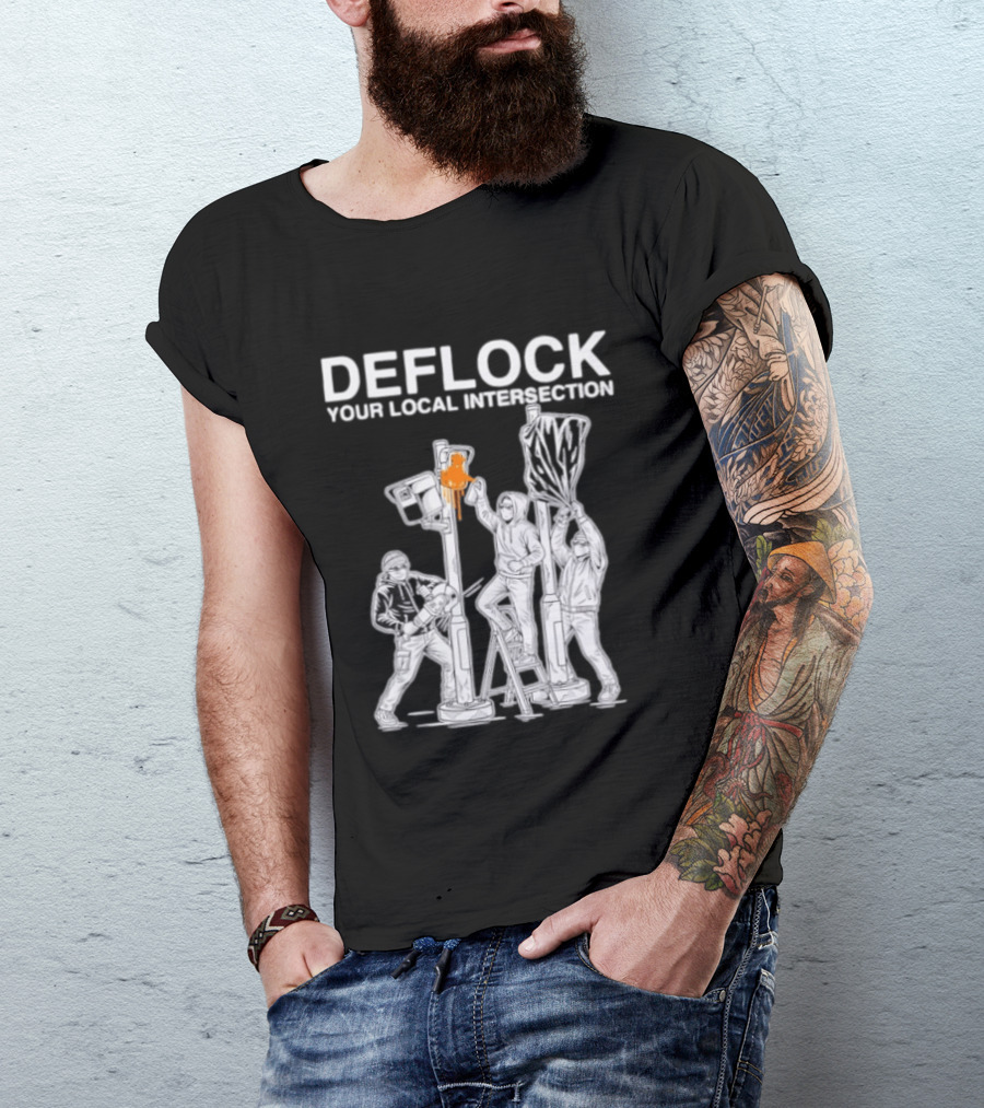 Deflock Your Local Intersection Surveillance Camera Protest T-Shirt