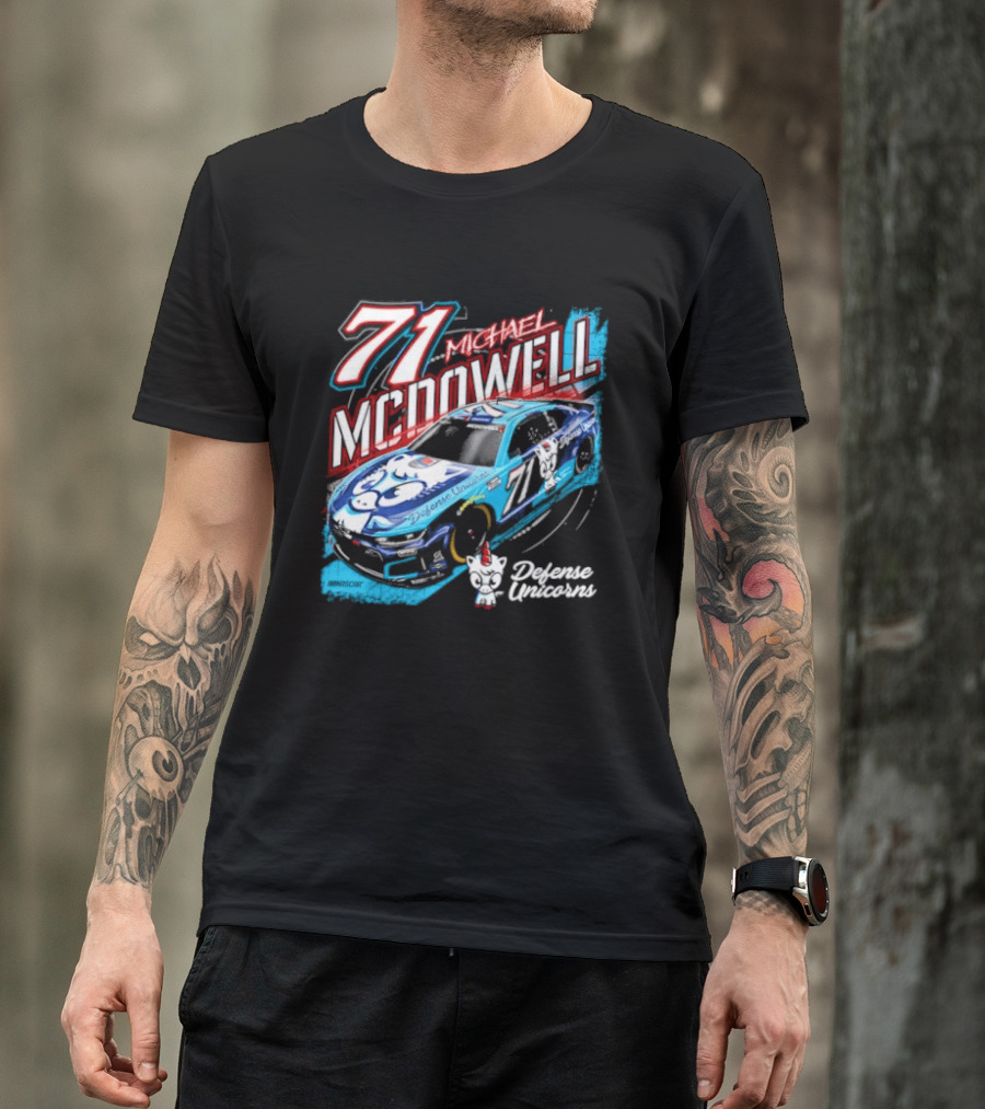 Michael McDowell 71 NASCAR Defense Unicorns Phoenix Performance T-Shirt