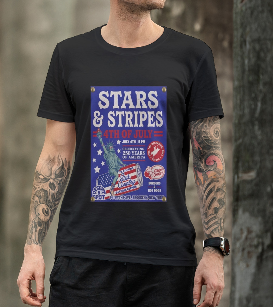 Stars & Stripes 4th Of July Celebration 250 Years Of America Brooklyn Event 2026 T-Shirt