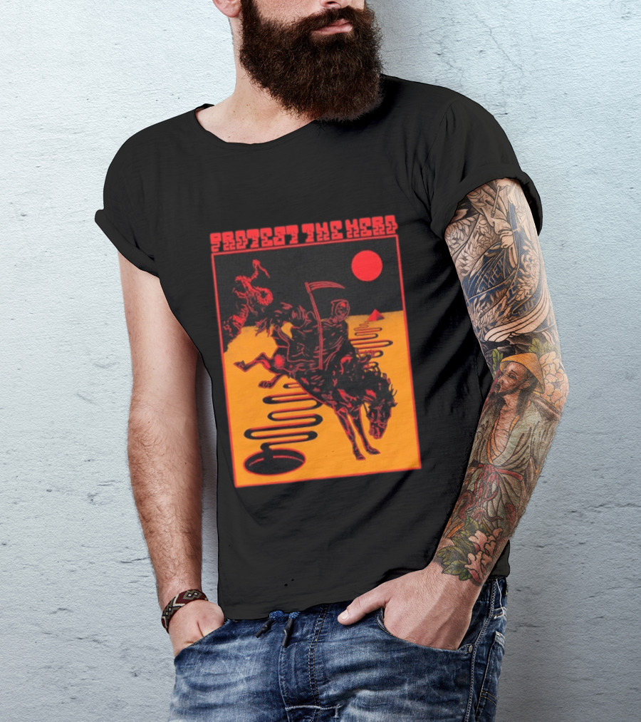 Protest The Hero Grim Reaper Horse Pyramid Red Moon Desert Path T-Shirt