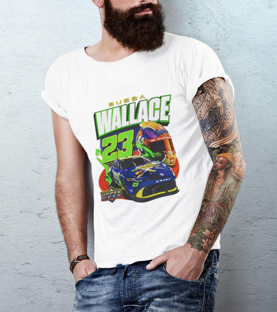 Bubba Wallace 23 Collect The Best Upper D.E.C.K Racing Helmet And Camry T-Shirt